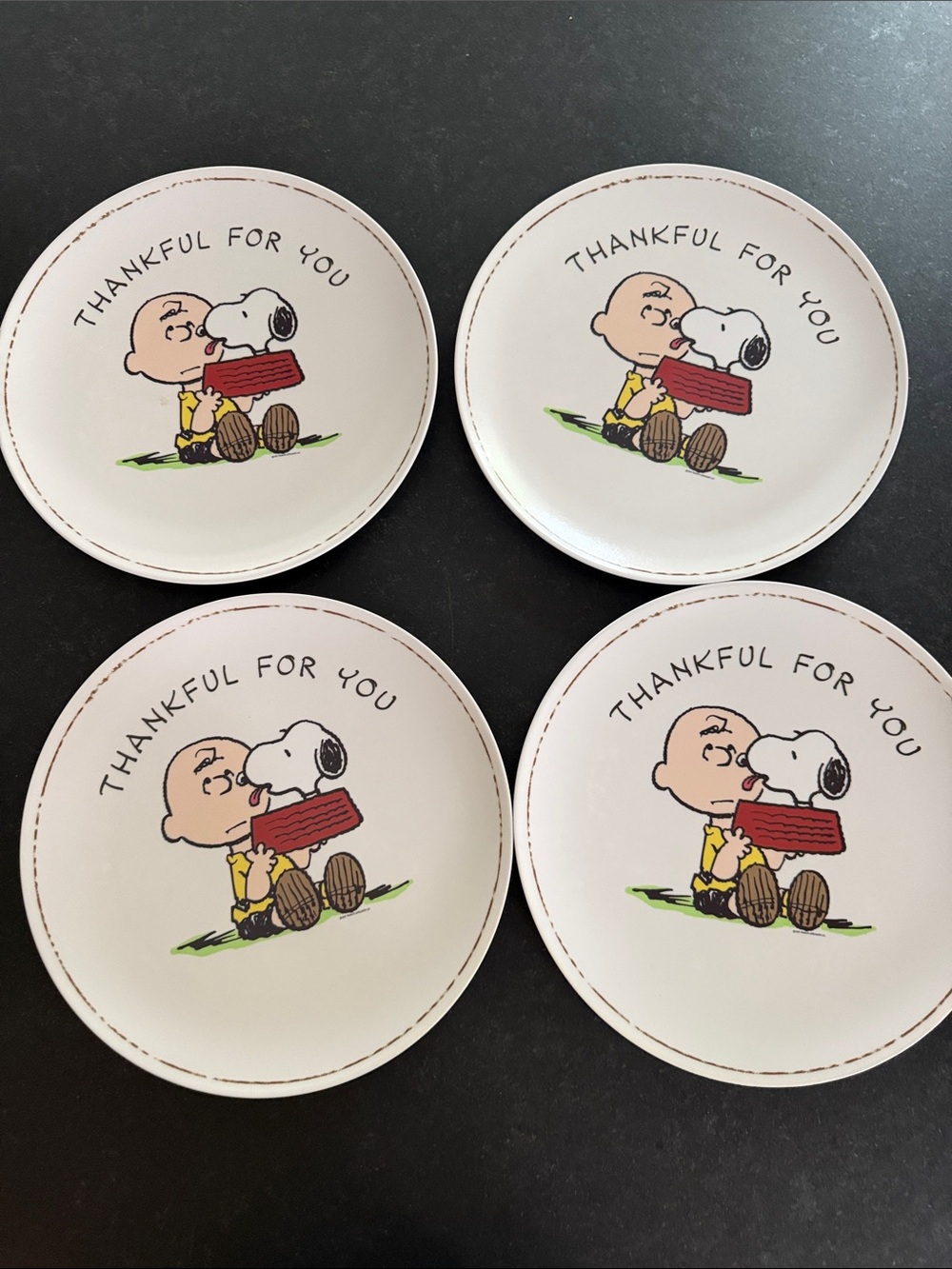 Pottery Barn Kids Peanuts Collection Set of 4 Plastic Plates